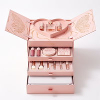 Boîte cadeau de luxe personnalisée avec estampage à chaud, boîte à double porte rigide à tiroirs pour l'emballage de cosmétiques, de parfums et de maquillage