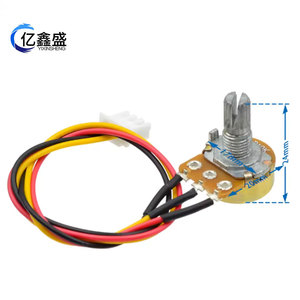 Potenciómetro Rotatorio WH148 B10K de Película de Carbono, 1 Canal, Cables con Conectores, Eje Moleteado, Conector XH2.54 de 3 Pines, Control Lineal - Product Image 5