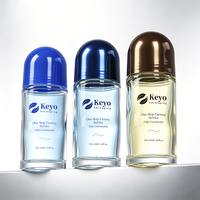 Flacon de parfum roll-on en verre transparent ou ambré, vide, rond, 30ml, 50ml, 100ml, avec applicateur à bille en acier ou plastique, pour déodorant ou pierres précieuses, vente en gros