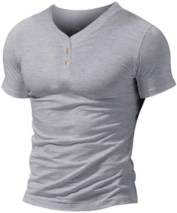 Design Your Own Logo 65% polyester 35% cotton t-shirt V Neck Tee Shirt Custom Blank Plain Men T Shirt - Product Image 4