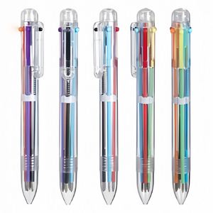 1.0mm Multi-color Plastic Ballpoint <b>Pen</b> 6-Color <b>Retractable</b> <b>Pens</b> Office School Supplies Students Gift - Product Image 1