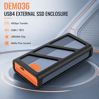 علبة تخزين M.2 NVMe SSD بتقنية Thunderbolt 3/USB4، سرعة 40 جيجابت في الثانية، PCIe Gen4x4، بدون أدوات، سعة قصوى 8 تيرابايت، هيكل من الألومنيوم