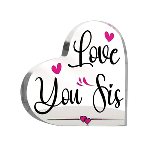 1 adorno de corazón acrílico encantador para cumpleaños de <span class=keywords><strong>hermanas</strong></span>, Día de San Valentín, decoración de escritorio para el hogar versátil - Product Image 1