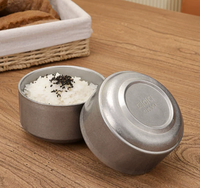 Bol à riz vintage rustique en acier inoxydable 304, bol de service coréen en métal pour la maison, la cuisine, le restaurant, les accompagnements, les soupes, le barbecue, la restauration