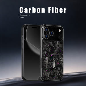 Coque de téléphone en fibre de carbone magnétique pour iPhone 17 Pro Max 17 Air, cadre en TPU antichoc avec texture antidérapante - Product Image 3