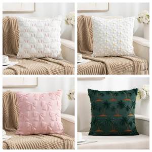 Funda de Almohada Acolchada y Bordada de Piel de Conejo sin Relleno para Decoración de Cabecera, Oficina o Fiestas - Product Image 4