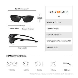Lunettes de soleil polarisées Greyjack pour le sport, monture TR90, verres TAC, protection UV400 pour le cyclisme, la conduite, la pêche et les activités de plein air - Product Image 5