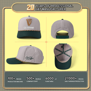 Casquette de golf perforée en polyester respirant à séchage rapide avec cordon, patch personnalisé en PVC caoutchouc pour performance, style camionneur - Product Image 4