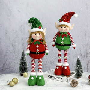 Ornements de poupée rétractables elfe de Noël faits à la main nouveau produit pour enfants ornement d'elfe suspendu aux jambes cadeau pour enfants en gros disponible - Product Image 3