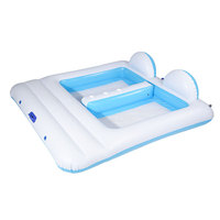 Plateforme flottante gonflable en PVC OEM la plus vendue, radeau de fête aquatique multi-personnes, épaissi et anti-fuite