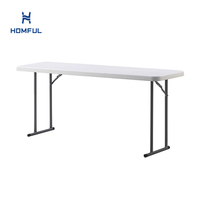 Table de séminaire pliable HOMFUL en PEHD blanc robuste pour la formation et le bureau – Vente en gros directe usine