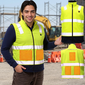 Veste de sécurité pour pompiers en polyester 100% personnalisée en gros, imperméable, réfléchissante, haute visibilité, logo imprimé, vêtements de travail uniformes - Product Image 3