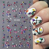 Autocollants 5D en relief pour nail art, motifs floraux élégants et colorés, papillons roses, sliders pour ongles, pétales blancs, décalcomanies de manucure