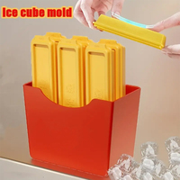 Lot de 6 moules à glaçons réutilisables et écologiques pour le bricolage Machine à glaçons créative en plastique de taille de flacon avec boîte de rangement magnétique