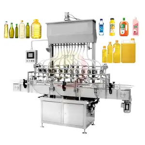 Lube Oil Weigh Liquid Dispensing Juice Beer Glass Bottle 2 Head Volumetric 12 Nozzle Fill Machine with Capper