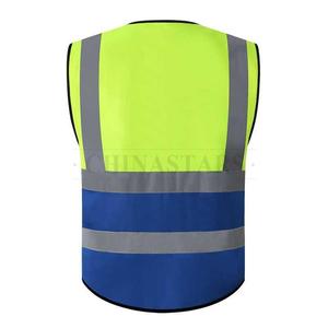 Veste <span class=keywords><strong>de</strong></span> sécurité haute visibilité <span class=keywords><strong>orange</strong></span> et bleue personnalisée avec logo pour travaux <span class=keywords><strong>de</strong></span> construction, vêtements <span class=keywords><strong>de</strong></span> <span class=keywords><strong>travail</strong></span> <span class=keywords><strong>de</strong></span> sécurité - Product Image 3