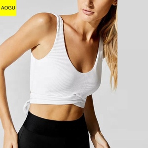 Mode Gebunden Open Back Rippe Stricken Halter Crop <span class=keywords><strong>Top</strong></span> Sommer Sexy Dünne Cami Tops - Product Image 3