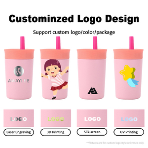 Gobelet personnalisé pour enfants en acier 304 de 12 oz avec couvercle en silicone souple pour la maternelle, la préscolaire et la cantine - Product Image 2