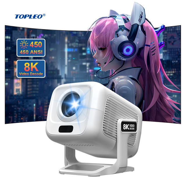Topleo Portable Projector Android 14 Auto Focus Led Projector Mini Home Theater 4k 1080p Smart Outdoor Android Tv Projector
