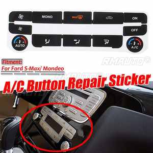Kit d'autocollants de réparation pour boutons de commande de climatisation de voiture argent/noir pour Ford S-Max/Mondeo – Corrigez les boutons moches - Product Image 1
