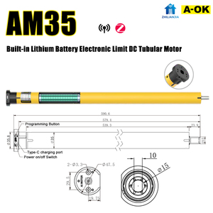 Motor Tubular Zigbee AC de 35 mm A-OK, Control por Aplicación Tuya Smart Gateway, Motor para Persianas Enrollables, Accionamiento Silencioso para Hogar y <span class=keywords><strong>Hotel</strong></span>, OEM - Product Image 6