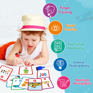 แฟลช<span class=keywords><strong>การ</strong></span>์ดมอนเตสซอรี่สำหรับการเรียนรู้เบื้องต้น ฝึกเขียนคำ/ตัวอักษร CVC สำหรับเด็ก ขายส่ง - Product Image 3