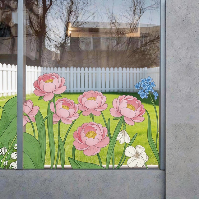 Window Stickers Digital Printing Logo No Glue Cling Vinyl Waterproof Removable for Home Decoration Store Office
