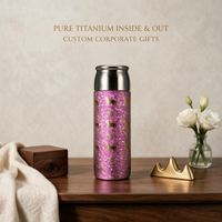 Gepersonaliseerde logo pure titanium waterfles premium zakelijk cadeau met Chinees design zakelijk cadeau groothandel