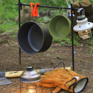 <span class=keywords><strong>Set</strong></span> di Pentole da Campeggio in Alluminio, <span class=keywords><strong>Set</strong></span> Portatile per Cucinare all'Aperto con Manico Pieghevole per Escursionismo e Backpacking - Product Image 5