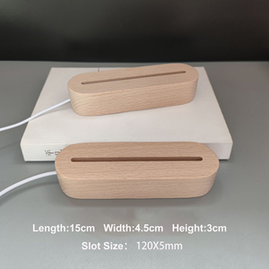 USb pil işletilen 3D gece işık yuvarlak Roval ahşap taban akrilik kristal Galaxy cam küp Led gece lambası ahşap taban - Product Image 6