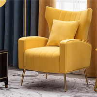 Canapé en velours nordique, fauteuil simple pour hôtel ou bureau, canapé de luxe abordable, tissu doré, ensemble de meubles modernes, canapé sectionnel pour salon à domicile