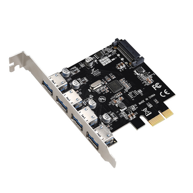 PCIE to Usb3.0 Expansion Card FL1100 Chip 15P Power Supply PCI-E to 4 Port USB3.0