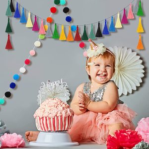 Mini banderines de colores de fieltro directo de fábrica, iluminación de bajo precio para festivales festivos, decoraciones navideñas, pancarta de fieltro - Product Image 2