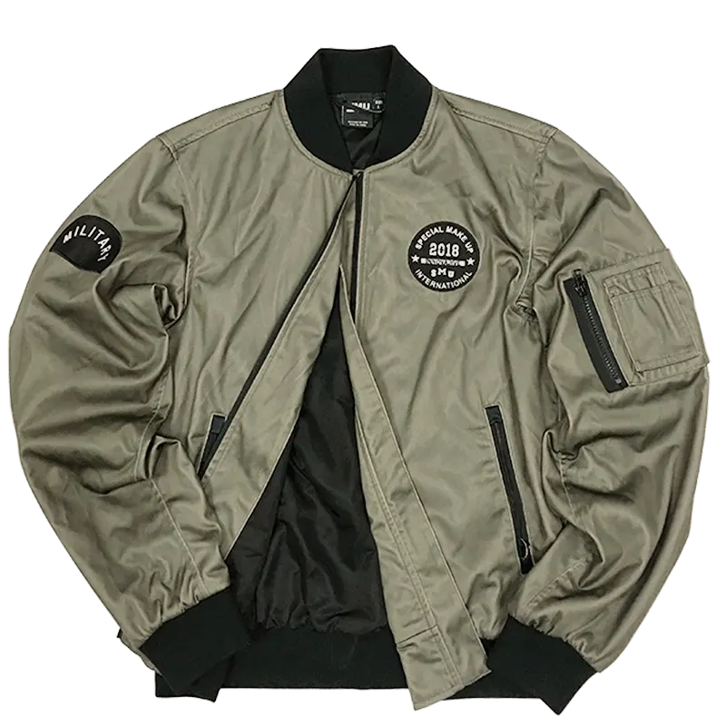Draping Cut Classical Varsity Jacket Zip Up Sports Outwear Coat Motorbike Bomber Jacket for Men