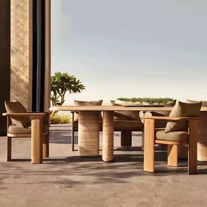 Ensemble <span class=keywords><strong>de</strong></span> canapés d'extérieur en <span class=keywords><strong>aluminium</strong></span> <span class=keywords><strong>de</strong></span> style Wabi Sabi, résistant aux intempéries, meubles <span class=keywords><strong>de</strong></span> <span class=keywords><strong>jardin</strong></span>, mobilier <span class=keywords><strong>de</strong></span> patio, villa <span class=keywords><strong>de</strong></span> luxe, hôtel, balcon, imperméable - Product Image 3