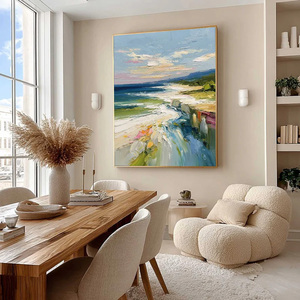 Wholesale Coastal Embrace Textured Impasto Seascape Oil Painting Home Hotel House Decoration Gift Interior for Wall Decor - Product Image 6