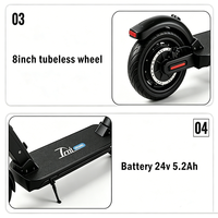 Elegante Scooter Eléctrico Urbano para Adultos, Plegable, Totalmente Negro, de Largo Alcance, 25 km/h, con Batería de Litio, Impermeable, de Dos Ruedas