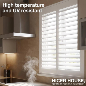 Volets persiennes en PVC imitation bois sur mesure pour intérieur, fenêtre, porte, garage, salle de bain, chambre, salon - Product Image 5