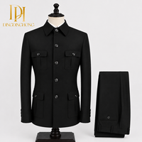 Costume homme tendance, best-seller, deux pièces, coupe ajustée, costume décontracté pour affaires, ensemble de costume décontracté à manches courtes multi-poches