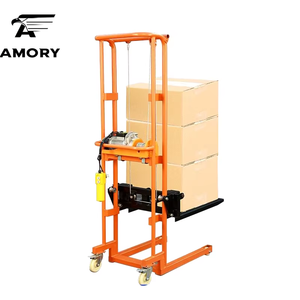 मैनुअल हैंड पैलेट स्टेकर लिफ्ट 900 मिमी ऊंचाई मिनी स्टेकर उच्च शक्ति उठाने चेन पोर्टेबल स्टेकर FT0409-PT - Product Image 2