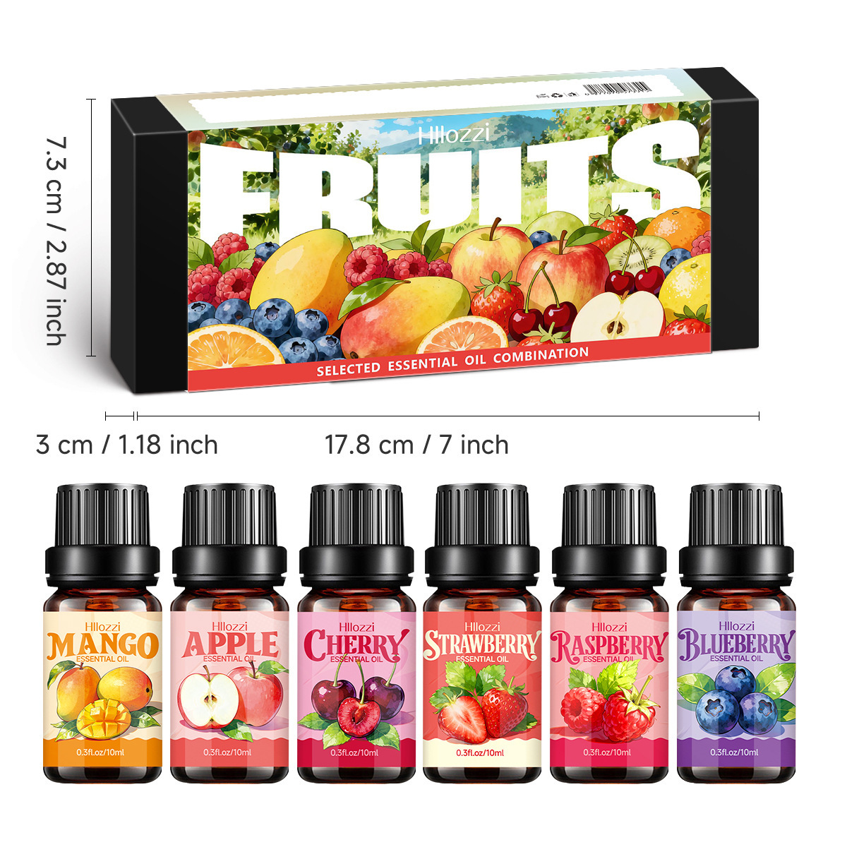 Set de aceites esenciales navideños transfronterizos con aroma a frutas.