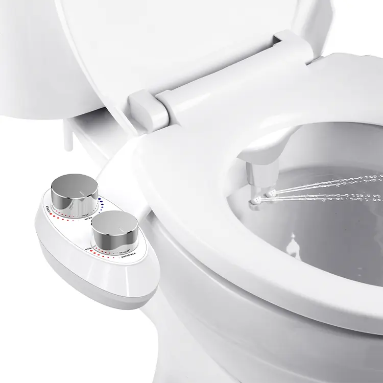 Toilet bidet easy to instal non-electric dual nozzle fresh cold water spray bidet toilet seat attachment for toilet