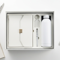 Coffret Cadeau Carnet à Feuillets Mobiles en PU, Stylo Thermos et Bouteille d'Eau en Acier Inoxydable, Personnalisable avec Logo et Couleur pour Promotion d'Entreprise