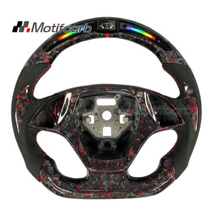 Volante de fibra de carbono forjado rojo LED personalizado para Corvette C7 Z06 ZR1 Stingray Z51 Coupe y Chevrolet Camaro 2013-2019 - Product Image 1