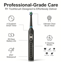 Eisler Brosse à dents électrique rotative 2-en-1 et irrigateur buccal portable, ensemble de brosses à dents pour adultes