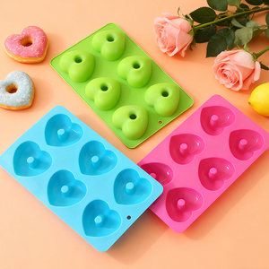 Bắc Âu Hình Trái Tim Donut Khuôn Tái Sử Dụng Bền Vững Bóp Và Chơi Silicone Pastry Cookie Bánh Nướng Công Cụ Thiết Lập Cho Bé Thực Phẩm - Product Image 5
