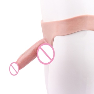 FAAK Silicone Penis Extender Pants Realistic Hollow <b>Dildo</b> Reusable Condom Penis Enlargement Extension Delay Ejaculation - Product Image 4