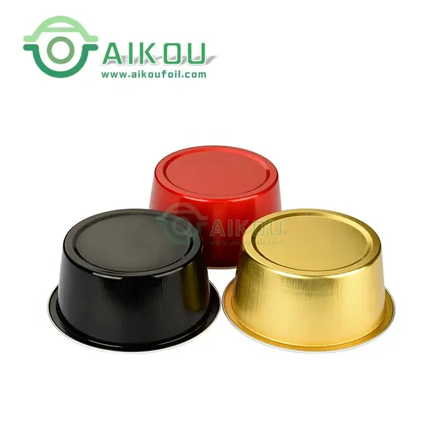 Cake tins aluminium round creme brulee foil cake tin mould pan 125ml bakery aluminum cups with lids cake pans baking molds