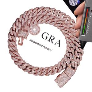 Collier chaîne Moissanite en argent 925 Chaîne à maillons de chaîne de catégorie de produit élégante et luxueuse - Product Image 1