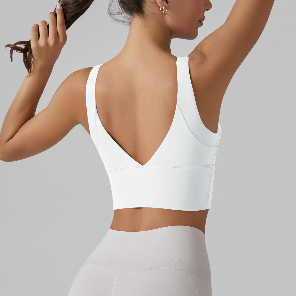 Women's Seamless Yoga Tank Top Built-in Removable Bra High Support Adjustable Straps Breathable Spandex/Nylon Fabric for Fitness